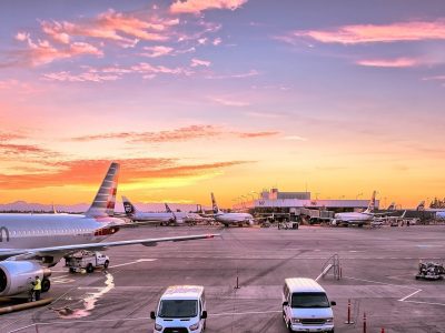 All American Limo's fleet ready for service at O'Hare International Airport